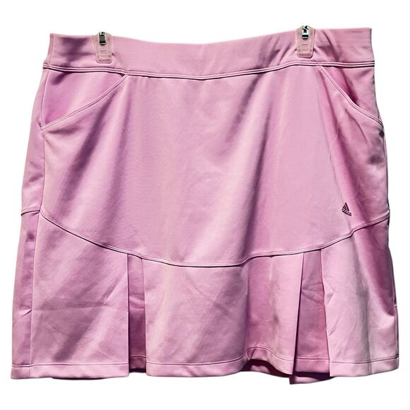 ADIDAS WOMENS PLEATED SKORT SIZE LARGE LAVENDER 3 POCKETS POLYESTER BLEND GOLF - Picture 2 of 11